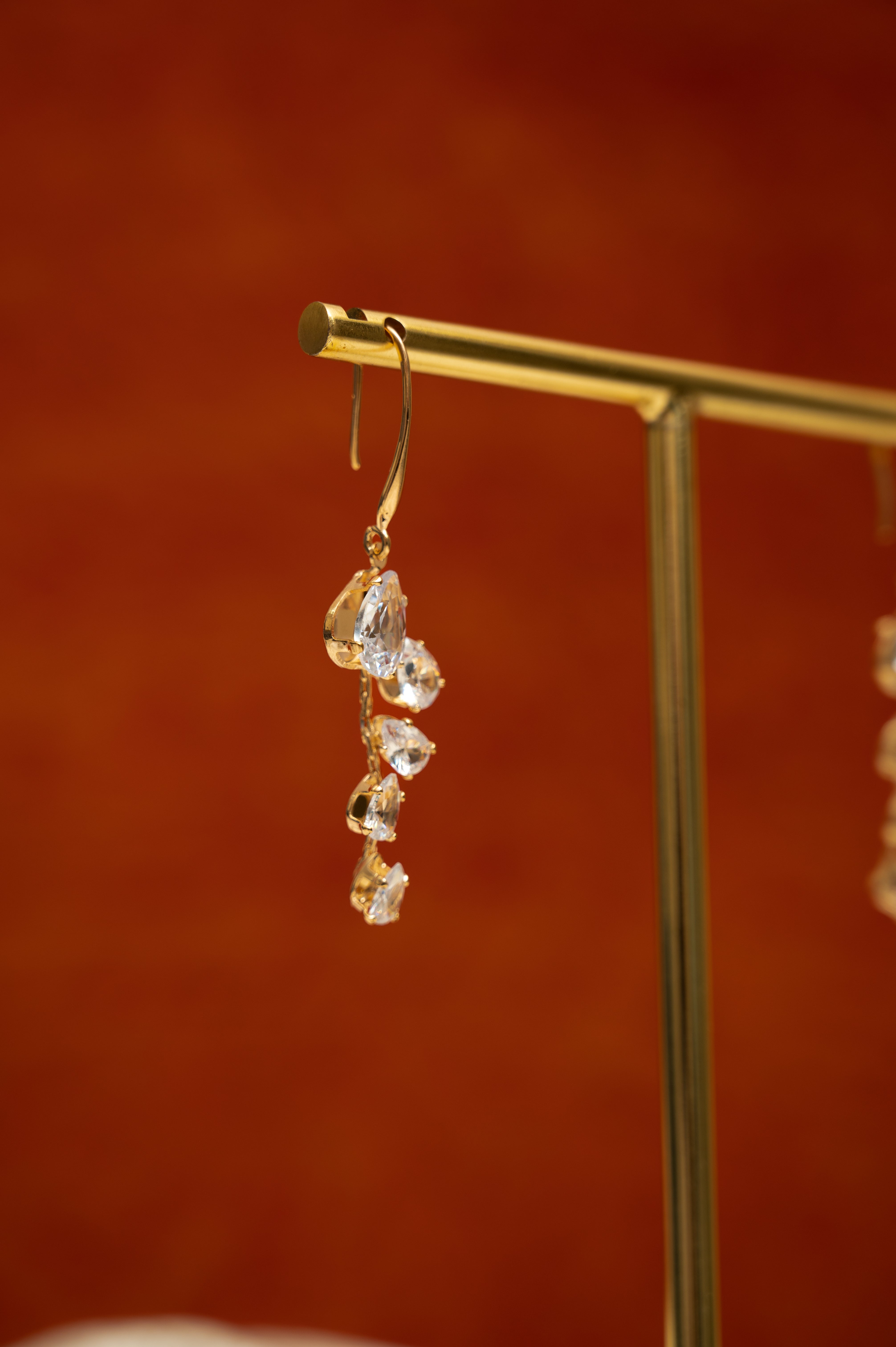 Crystal Wave Hooks Earring’s Cubic Zirconia Alloy Drops & Danglers