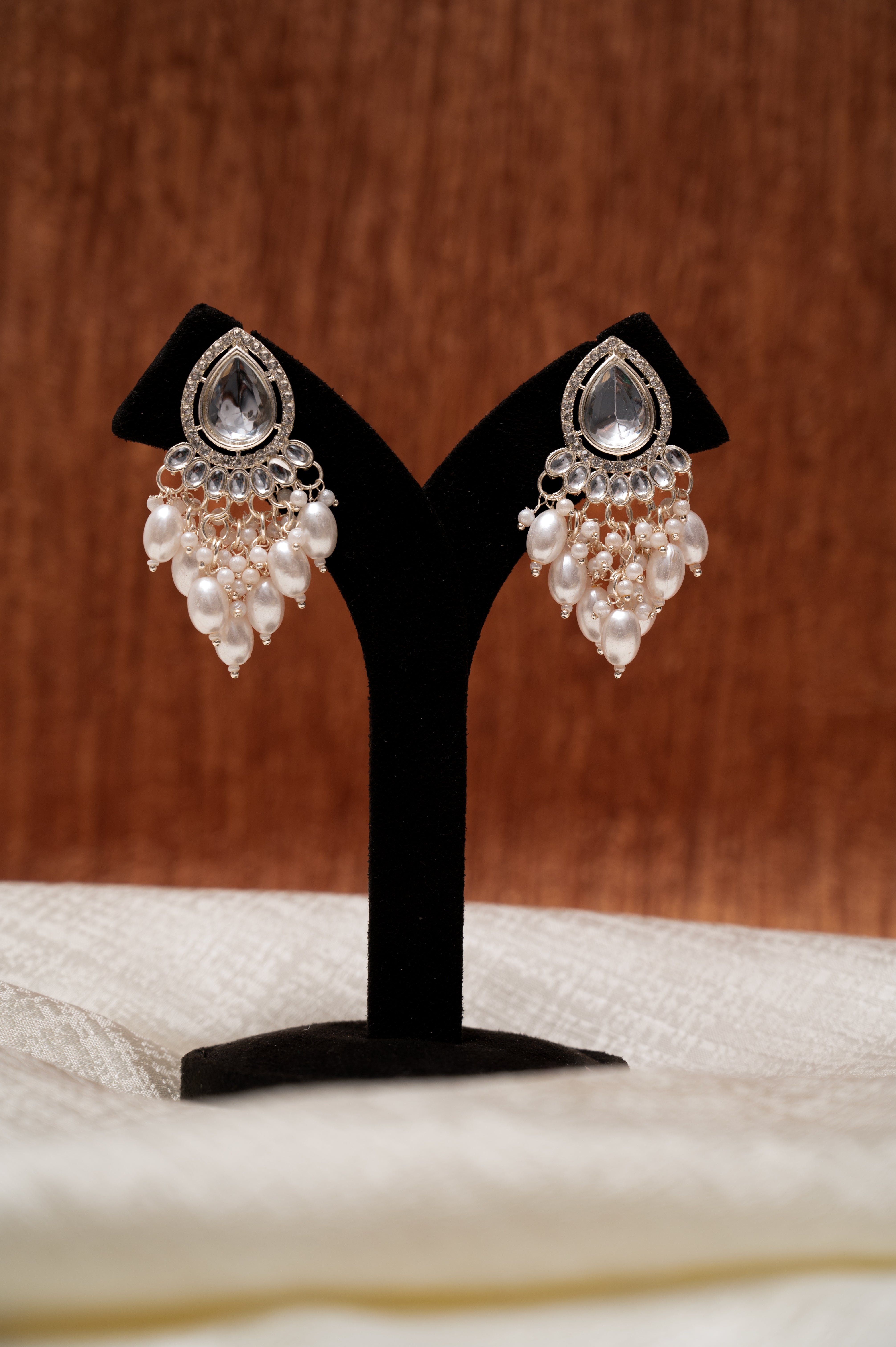 Teardrop Pearl Cascade Earrings