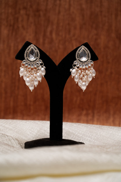 Teardrop Pearl Cascade Earrings