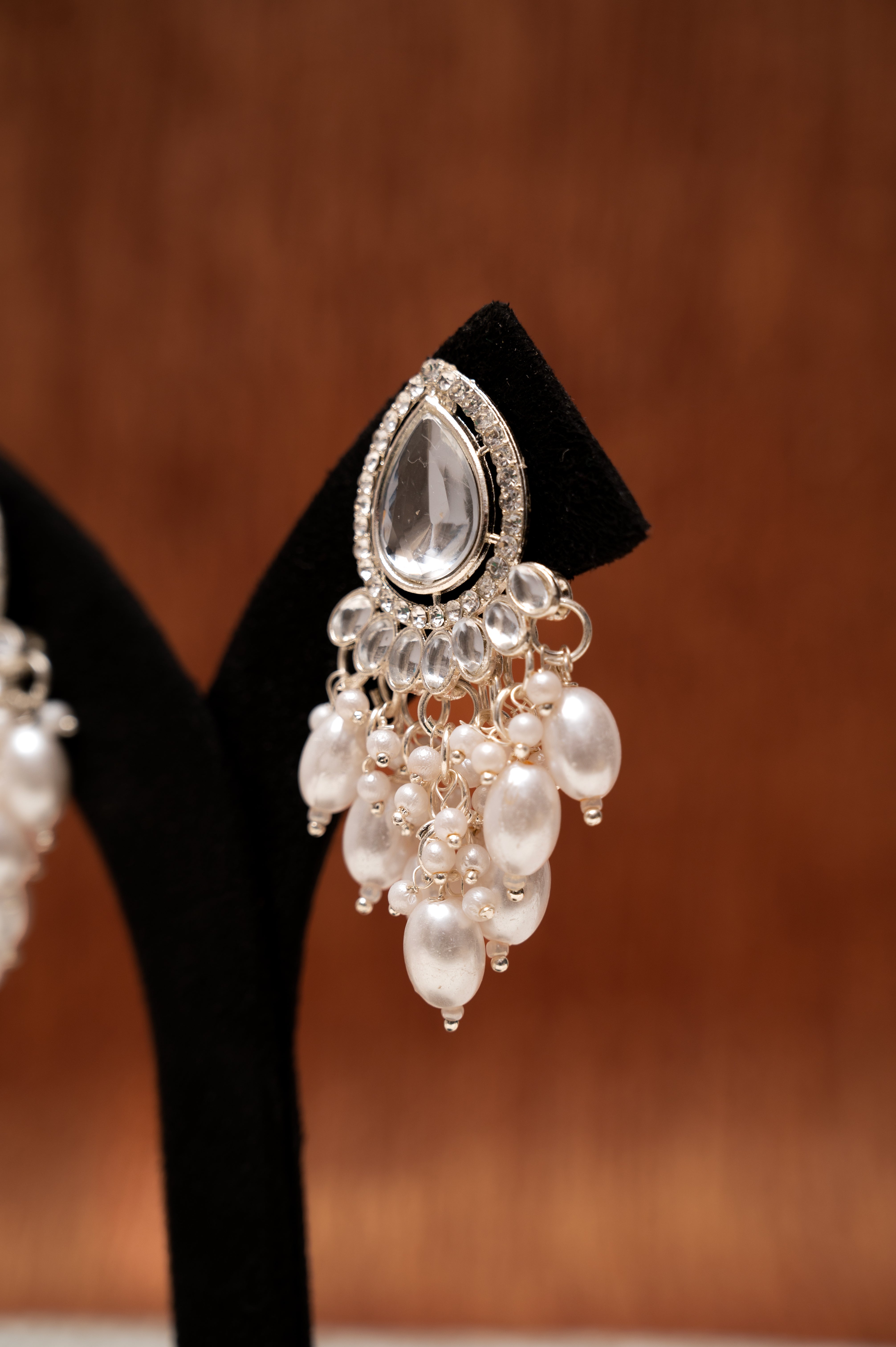 Teardrop Pearl Cascade Earrings