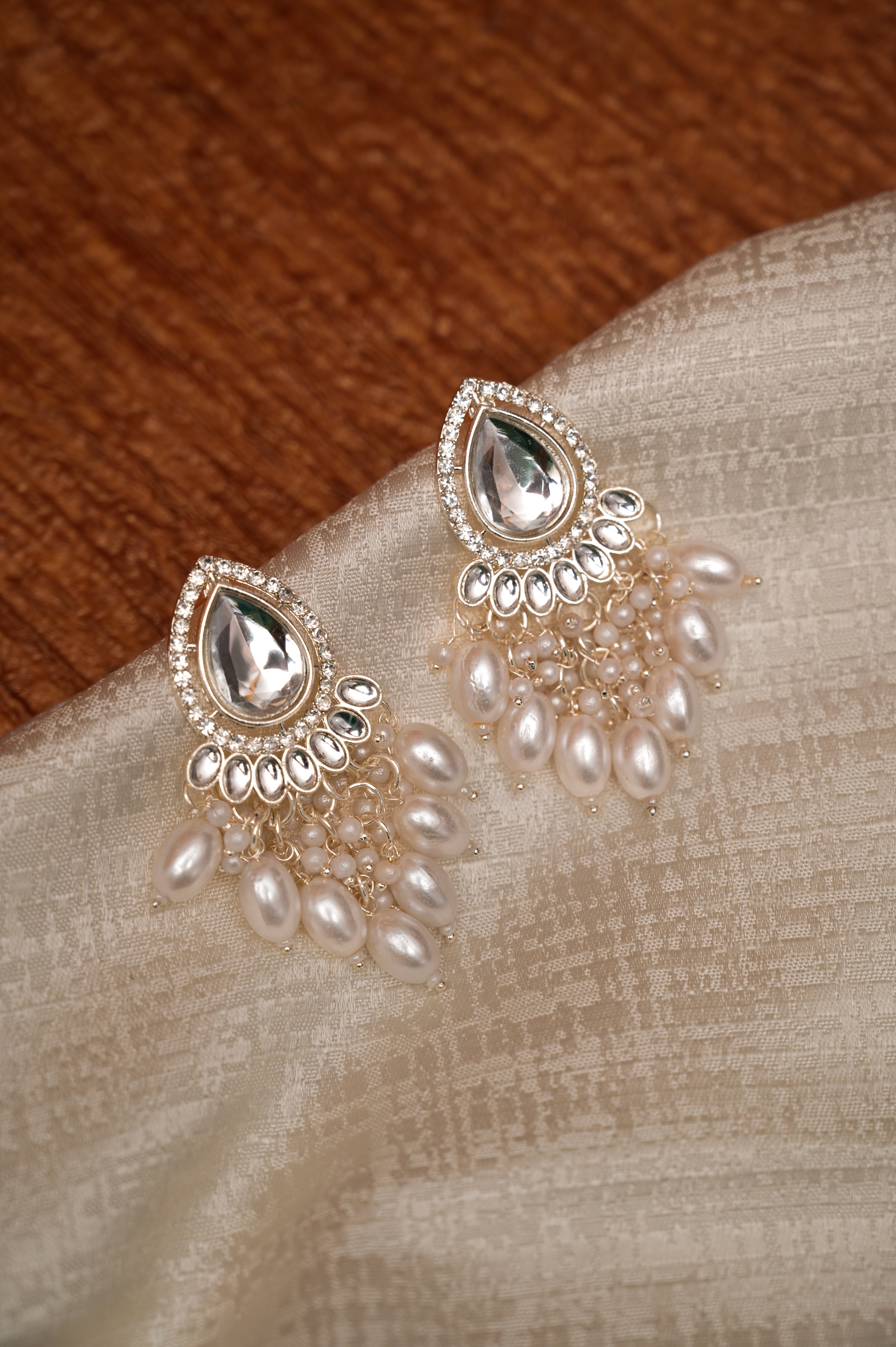 Teardrop Pearl Cascade Earrings