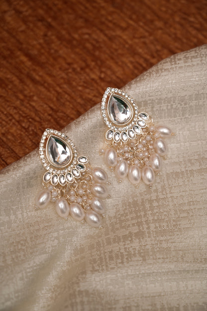 Teardrop Pearl Cascade Earrings