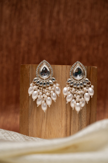 Teardrop Pearl Cascade Earrings