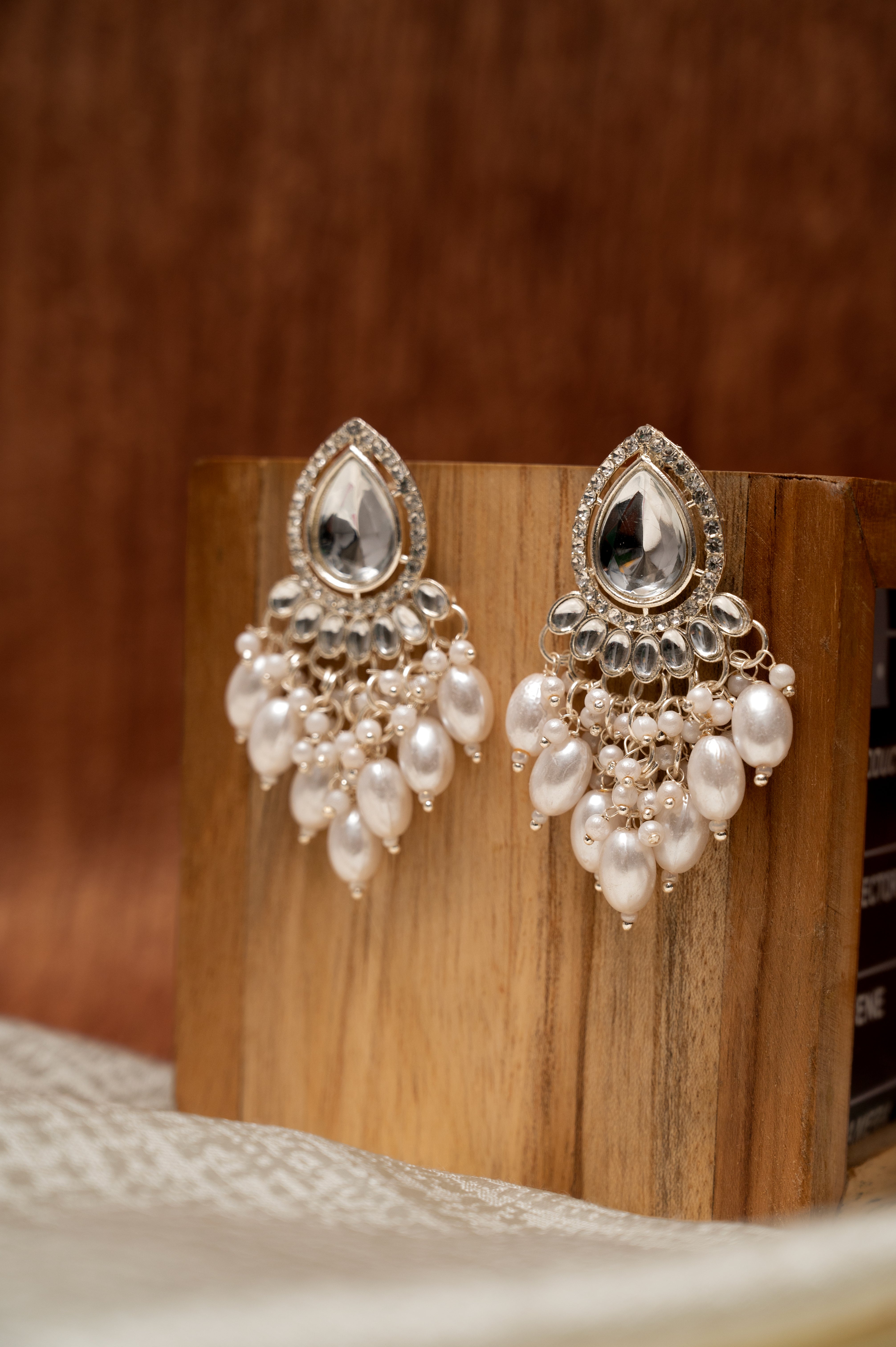 Teardrop Pearl Cascade Earrings