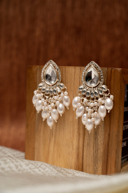 Teardrop Pearl Cascade Earrings