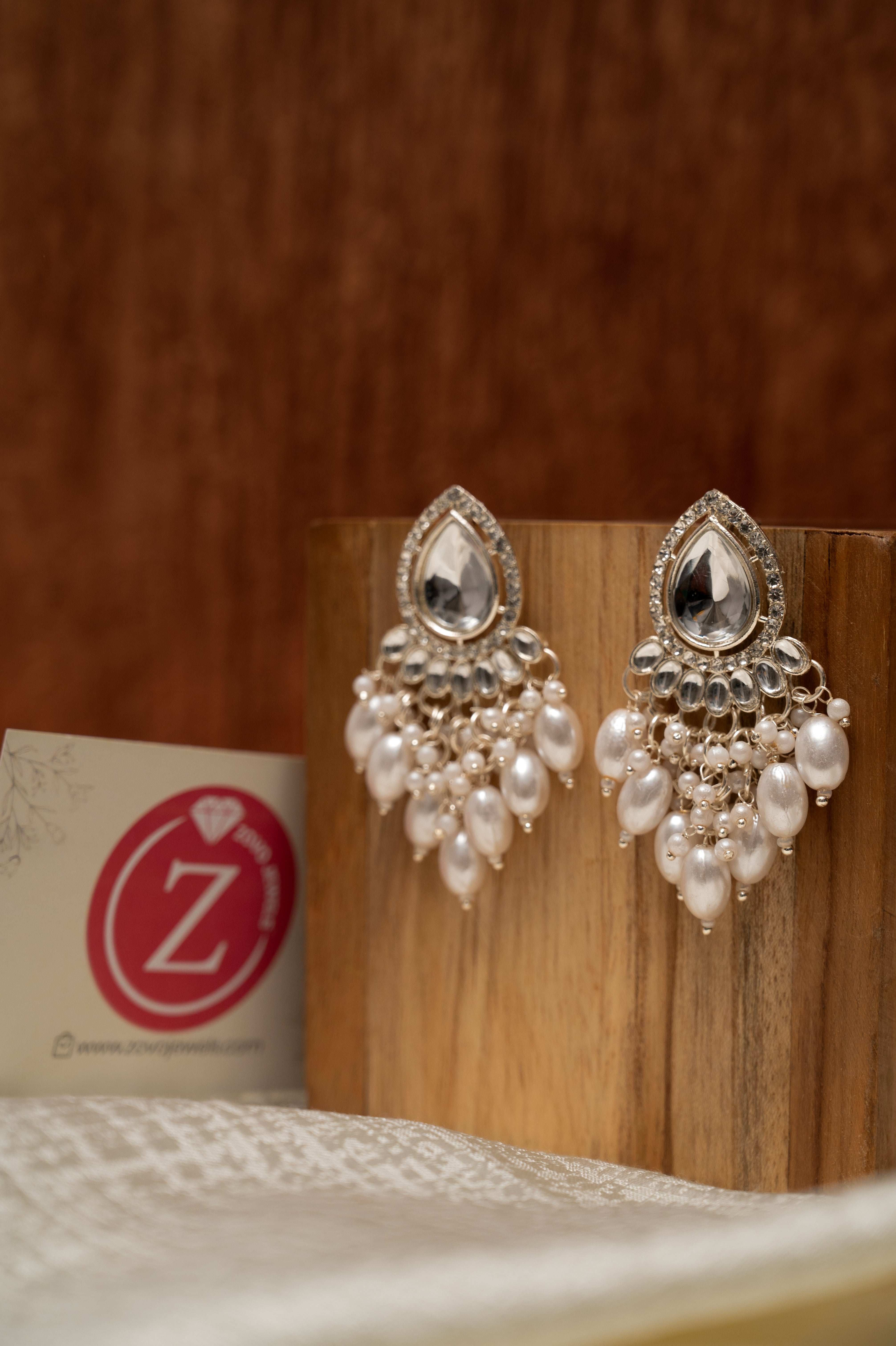 Teardrop Pearl Cascade Earrings