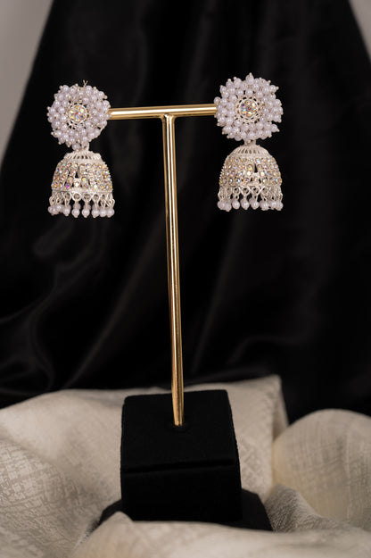 Peach Color Earring Set, Jhumki Earring