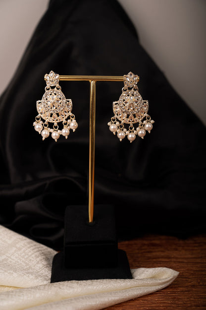 Silver Chandelier Jhumka Earrings / Statement Earrings