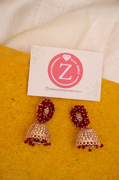 Red Earring Jhumki Set