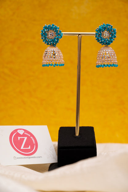Sea Green Earring Jhumki Set