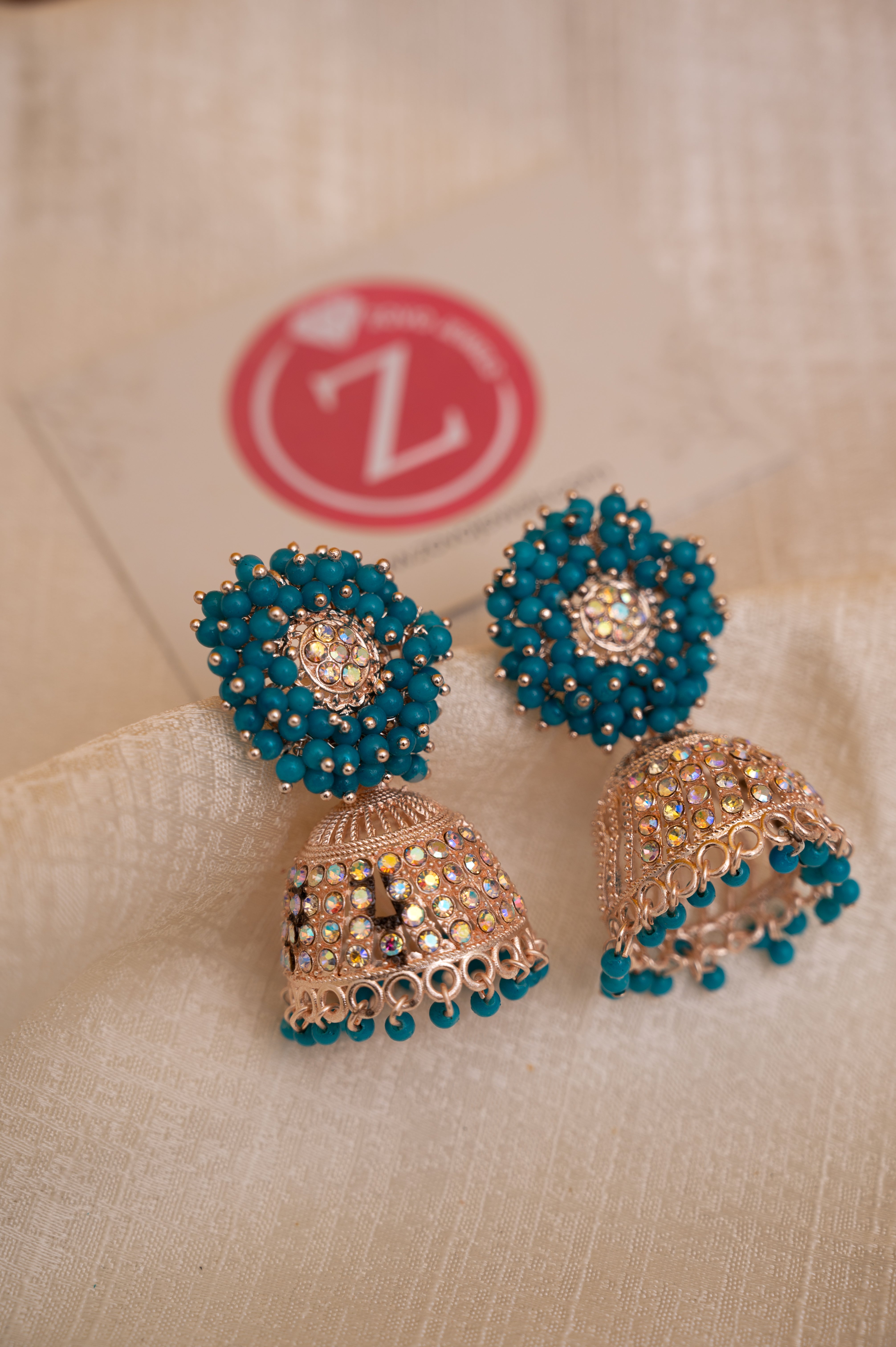 Sea Green Earring Jhumki Set