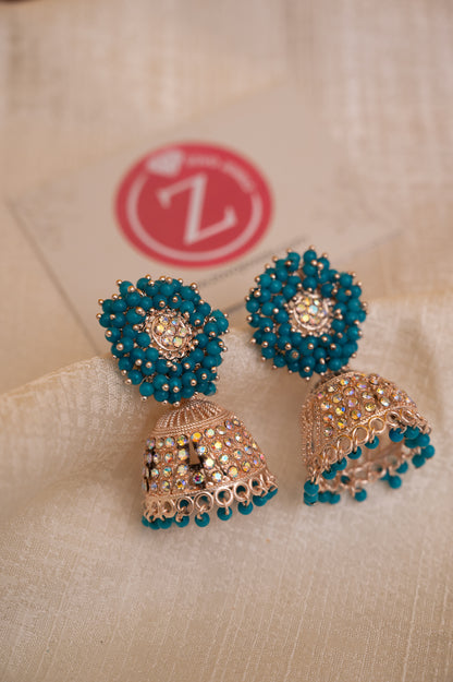 Sea Green Earring Jhumki Set