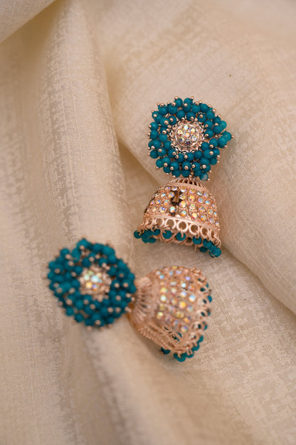 Sea Green Earring Jhumki Set