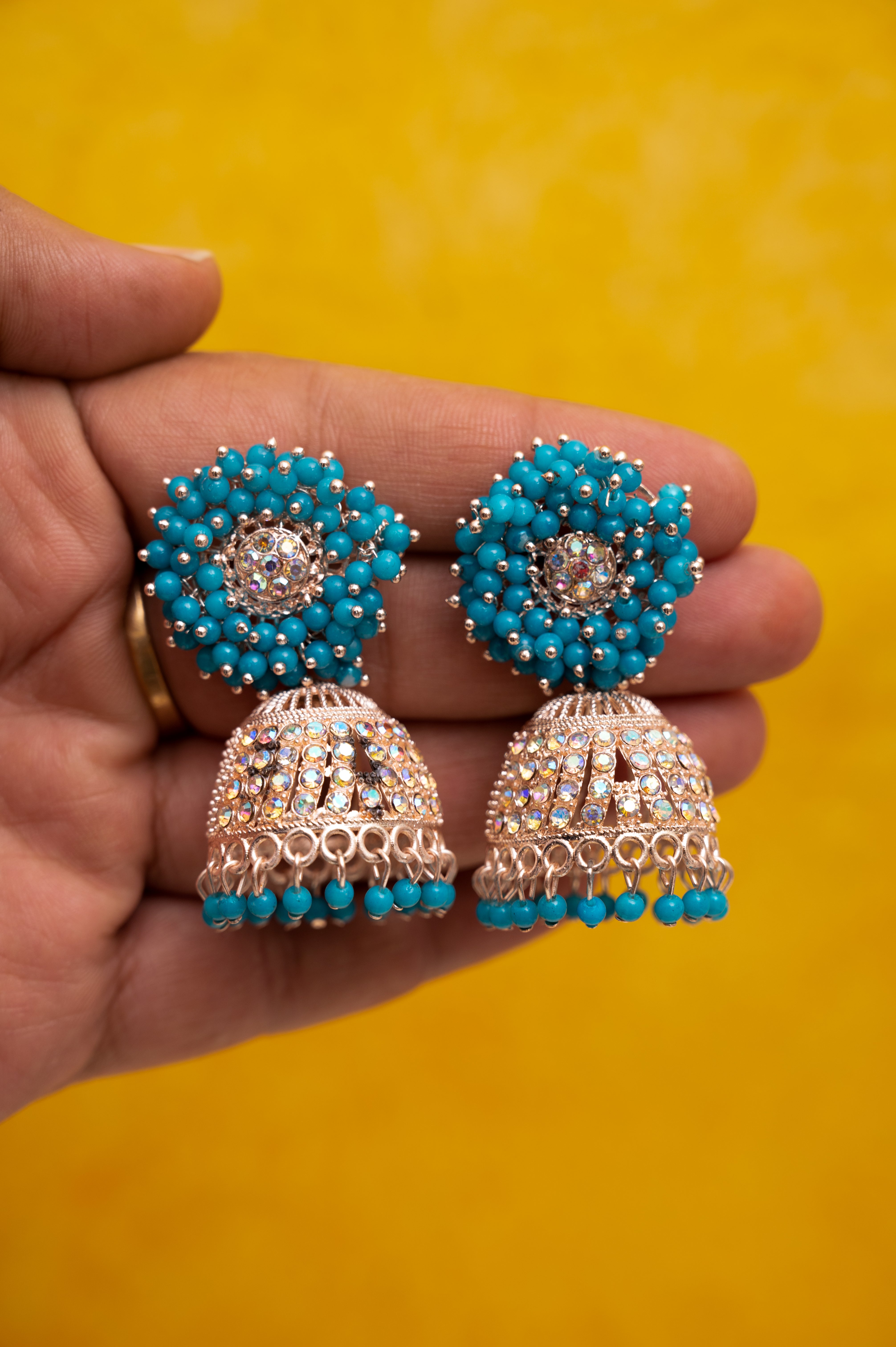 Sea Green Earring Jhumki Set