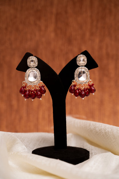 Red Brass Jhumki Earring, Drops & Danglers