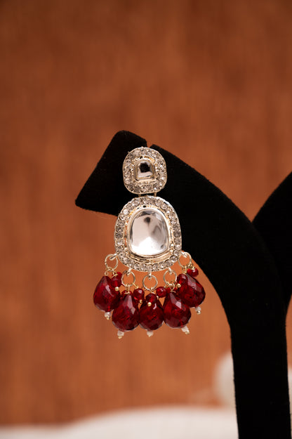 Red Brass Jhumki Earring, Drops & Danglers