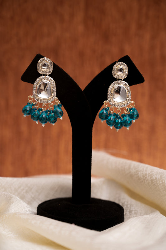 Sea Green Brass Jhumki Earring, Drops & Danglers
