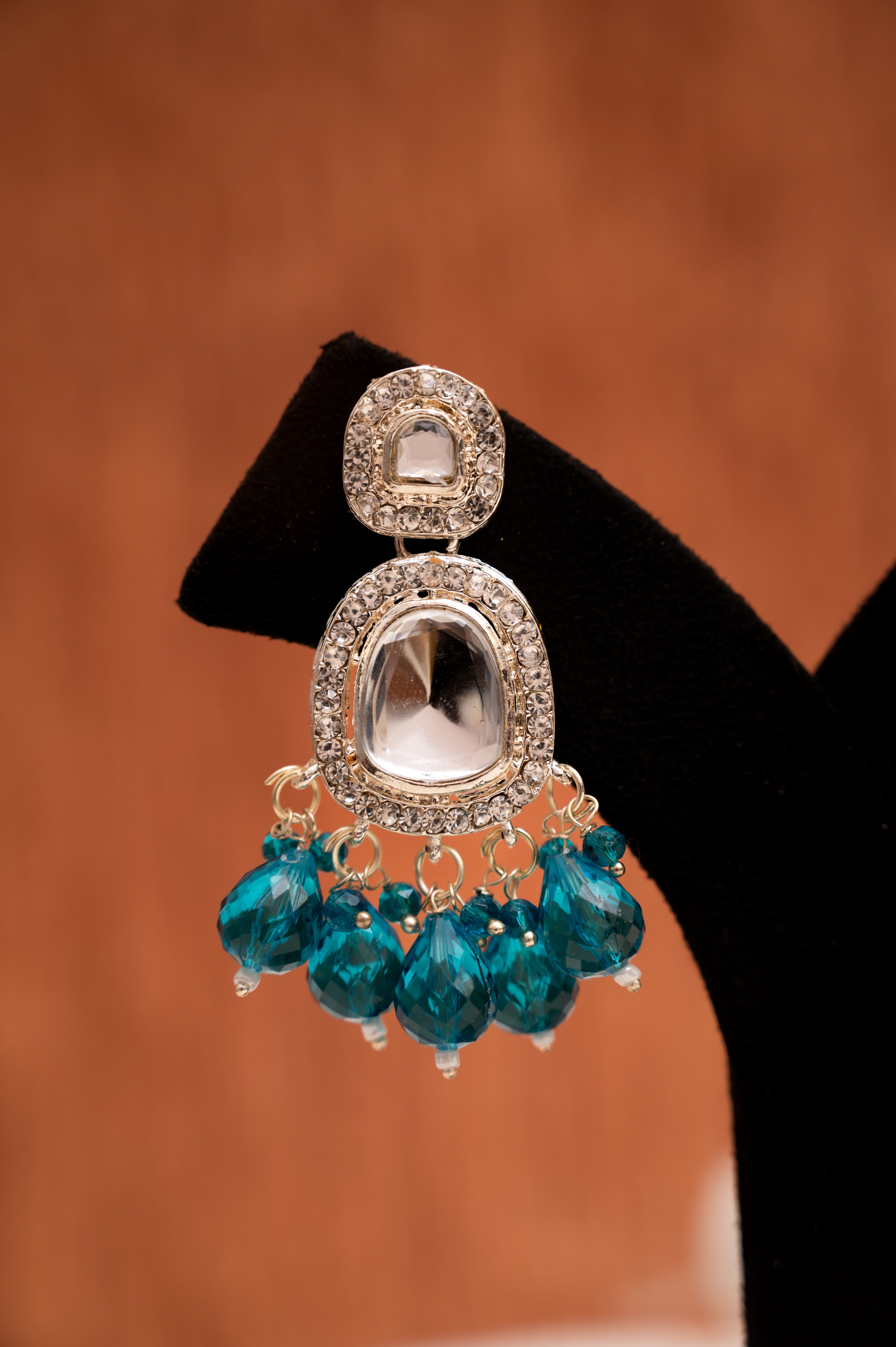 Sea Green Brass Jhumki Earring, Drops & Danglers