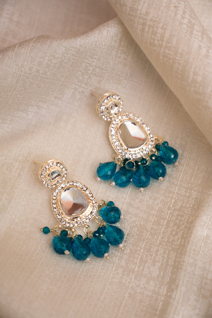 Sea Green Brass Jhumki Earring, Drops & Danglers