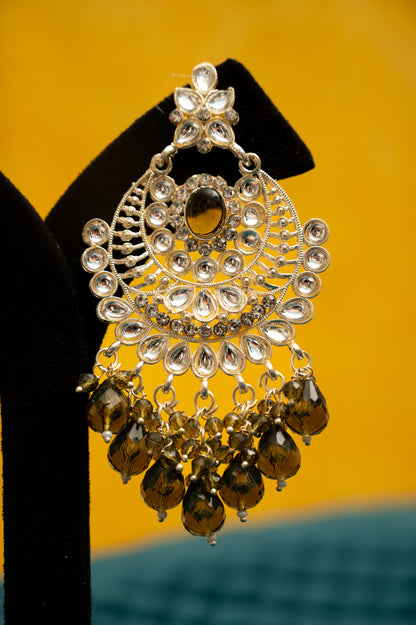 ELEGANT POLKI EARRINGS WITH STONES Brass Jhumki Earring, Earring Set