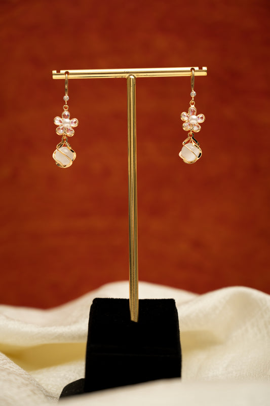 Blossom Glow Alloy Earring Set, Drop Earring