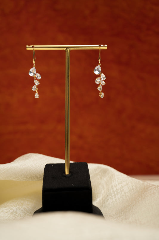 Crystal Wave Hooks Earring’s Cubic Zirconia Alloy Drops & Danglers