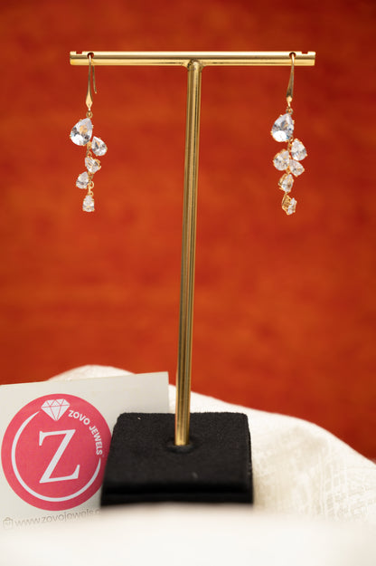 Crystal Wave Hooks Earring’s Cubic Zirconia Alloy Drops & Danglers