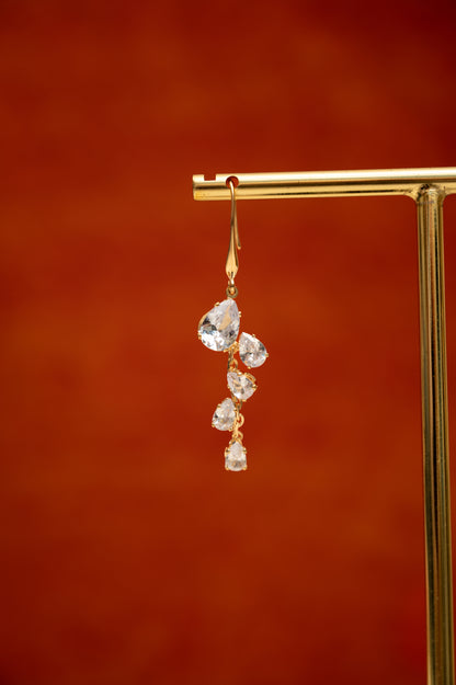 Crystal Wave Hooks Earring’s Cubic Zirconia Alloy Drops & Danglers