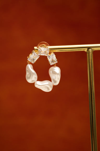 Frozen Dewdrop Elegance Earring’s Cubic Zirconia Alloy Clip-on Earring, Drops & Danglers