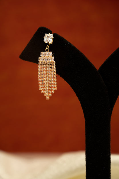 Gold Radiance Earrings Cubic Zirconia Alloy Drops & Danglers, Earring Set