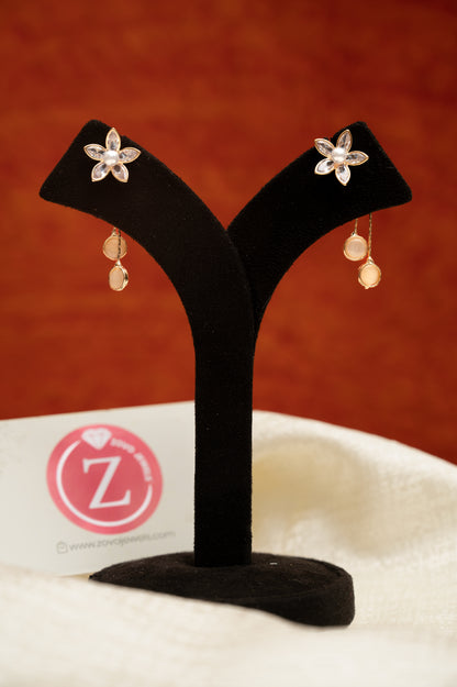 Petal Front Back Drops Cubic Zirconia Alloy Drops & Danglers