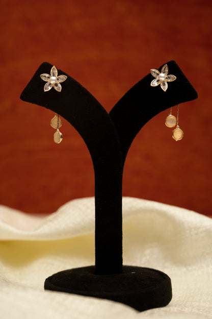 Petal Front Back Drops Cubic Zirconia Alloy Drops & Danglers
