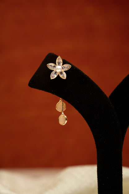Petal Front Back Drops Cubic Zirconia Alloy Drops & Danglers