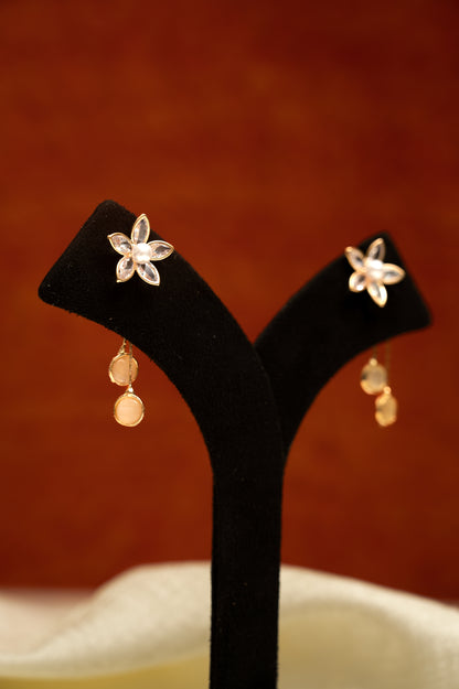 Petal Front Back Drops Cubic Zirconia Alloy Drops & Danglers