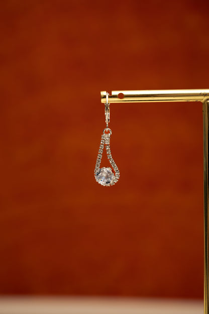 Halo Harmony Earrings Cubic Zirconia Alloy Drops & Danglers, Earring Set, Clip-on Earring
