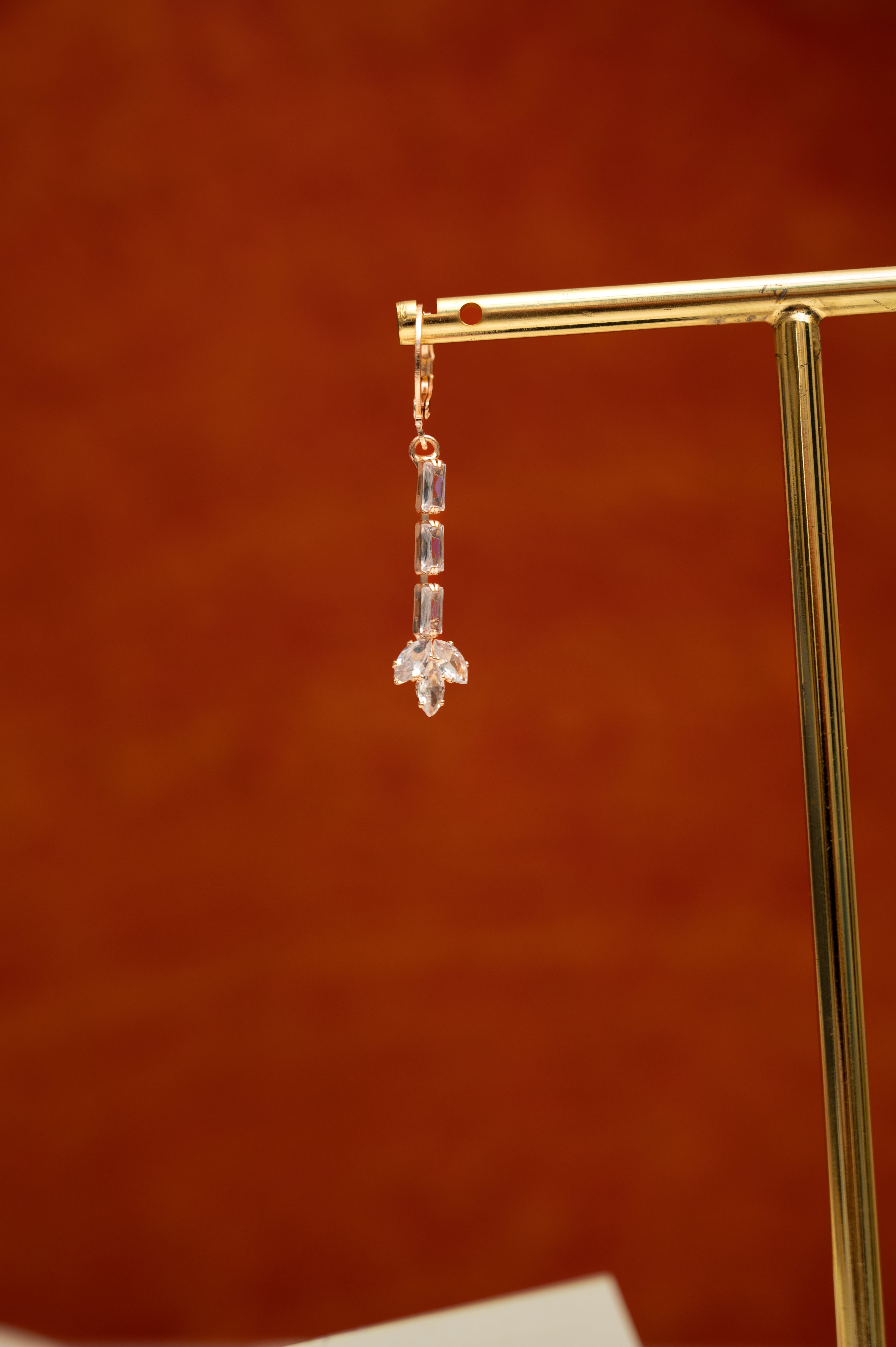 Rose Spark Earrings Cubic Zirconia Alloy Clip-on Earring, Drops & Danglers, Earring Set