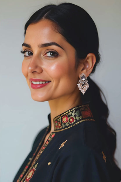 Teardrop Pearl Cascade Earrings